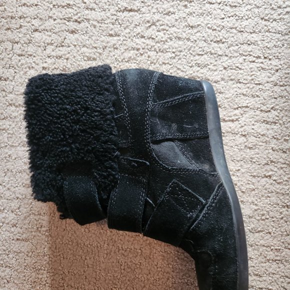 Ash genuine suede shearling wedge boots sz EU 37/US 6 - Picture 3 of 6